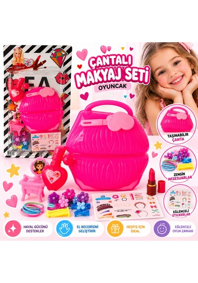 Mkj-22 Kartela Çantalı Makyaj Seti Oyuncak