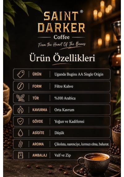 Saint Darker Bugisu %100 Arabica Filtre Kahve 1 KG