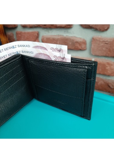 Gvnbag Hakiki Deri Erkek Bozuk Para Gözlü Siyah Cüzdan Gvn-0119
