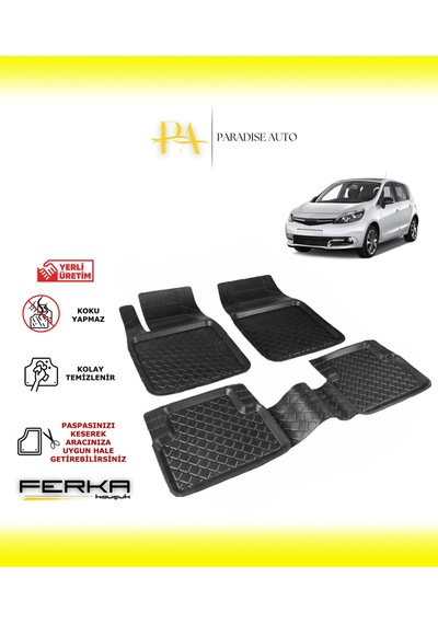 Renault Scenic 3 2009-2016 Uyarlanabilir Havuzlu Paspas