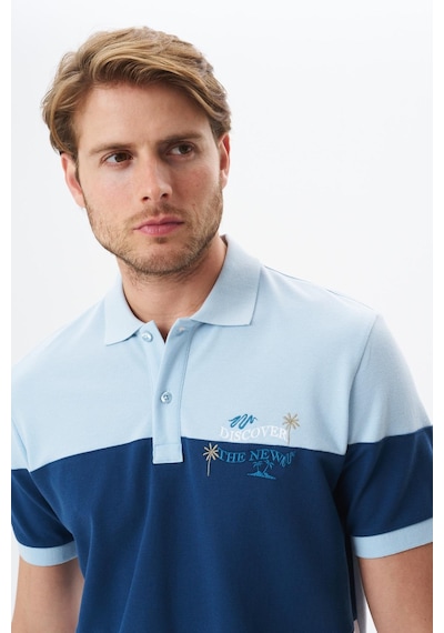 AR-MA Arma Erkek Regular Fit % 100 Pamuk Pike Polo Yaka Tişört Y29374355302 Mavi-m1 Mavi