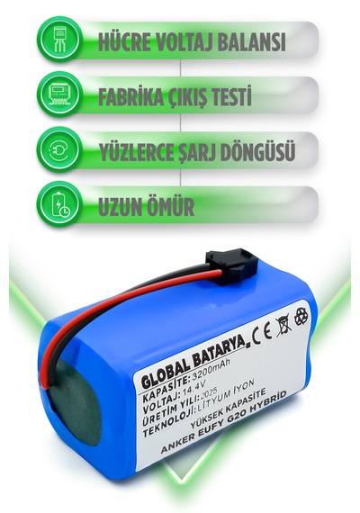 Anker Eufy Robovac G20 Hybrid Uyumlu Batarya 3200mah