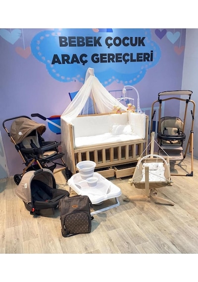 25 Parça Yeni Doğan Bukka Bebek Çeyiz Seti Salıncak Çekmeceli Beşik Hamak Puset Çanta... Kahverengi Kahverengi 25 Parça Yeni Doğan Bukka Bebek Çeyiz Seti Salıncak Çekmeceli Beşik Hamak Puset Çanta... Kahverengi Kahverengi