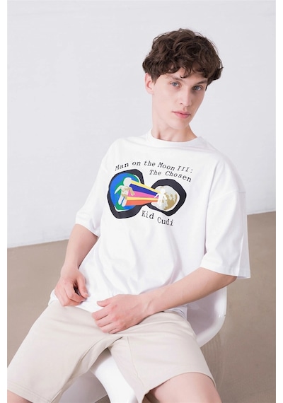 Tarzsokak Unisex Man On The Moon 3 Kid Cudi Beyaz Tshirt