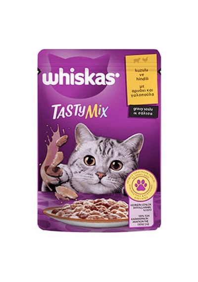Pouch Tastymix Sos İçinde Kuzulu Ve Hindili Yetişkin Kedi Konservesi 28 Adet 85 Gr