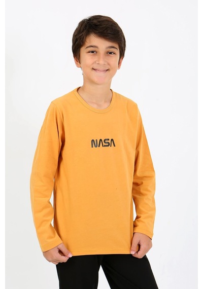 Akbeniz Erkek Çocuk Uzun Kol Penye Pijama Takım 20438 Sarı