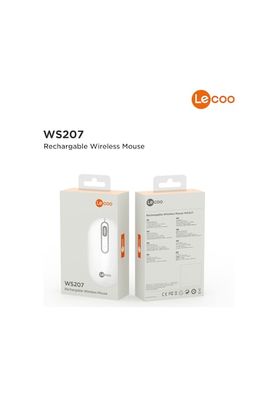 Lecoo WS207 Kablosuz 1600DPI 4 Tuşlu Sessiz Şarj Edilebilir Kompakt Optik Mouse