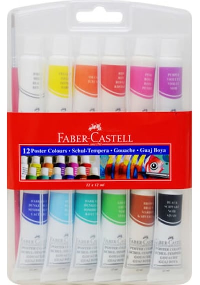Faber Castell Guaj Boya 12 Renk Tüp'Lü Çok Renkli