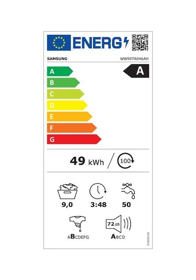 Samsung WW5000T WW90TA046AH/AH 1400 Devir 9 KG Çamaşır Makinesi