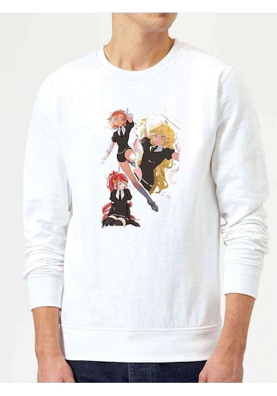 Anime Fairy Tail Glass Guild Emblem Baskılı Beyaz Erkek Sweat (528441227)