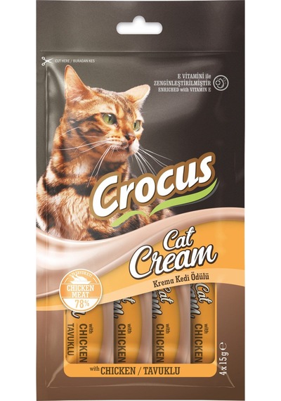 Crocus - 219 - Tavuklu Krema Kedı Ödülü 4 X 15 Gr X - Csmo-tex - 5 Adet