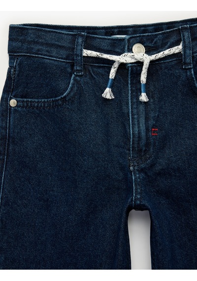 Koton Cep Detaylı Bol Kesim Pamuklu Carpenter Denim Pantolon Dark Indıgo 7wkb40020td Koyu İndigo