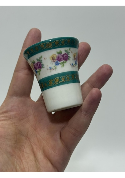 Couleuvre Limoges Çiçek Desenli Yeşil Mini Su Bardağı 5,5cm
