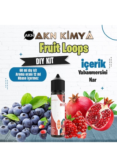 Fruit Loops Dıy Kit Yabanmersini Nar Gıda Aroması %20 Oranda Aroma İçerir Hazır Değildir 60 Ml