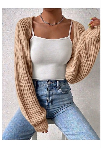 Moibody Triko Örgü Reglan Kol Bolero Hırka Kore Tarzı 4 Mevsim Açık Kahverengi Açık Kahverengi Moibody Triko Örgü Reglan Kol Bolero Hırka Kore Tarzı 4 Mevsim Açık Kahverengi Açık Kahverengi