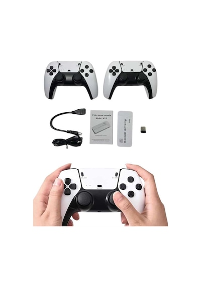 Game Stick 4k Retro Çift Kollu Atari Oyunlari +20000 Oyunlu Konsol Nostalji - Teolsa9798-6151