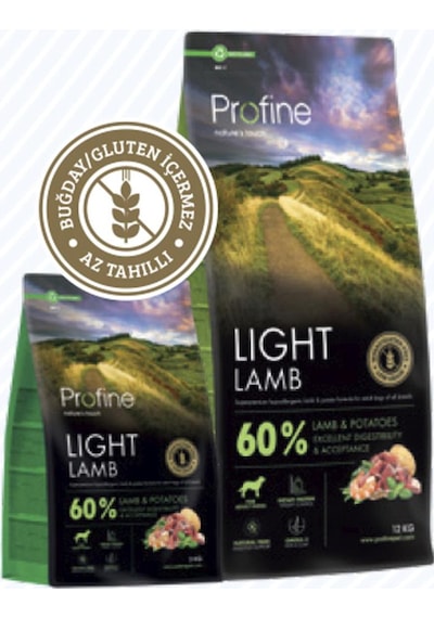 Profine Gluten Free Adult Lamb Light Glutensiz Diyet Kuzu Etli Yetişkin Köpek Maması 12 KG