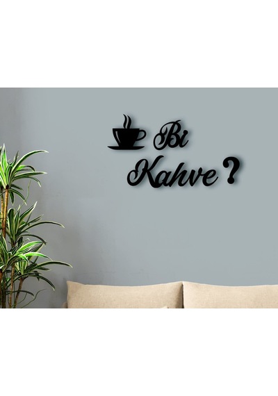 Bk Home Bi Kahve? Tasarımlı Ahşap Duvar Yazısı