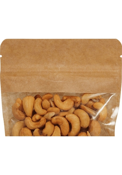 Packanya Kraft Geniş Pencereli Doypack 500'lü 13 x 22.5 + 3.5 CM