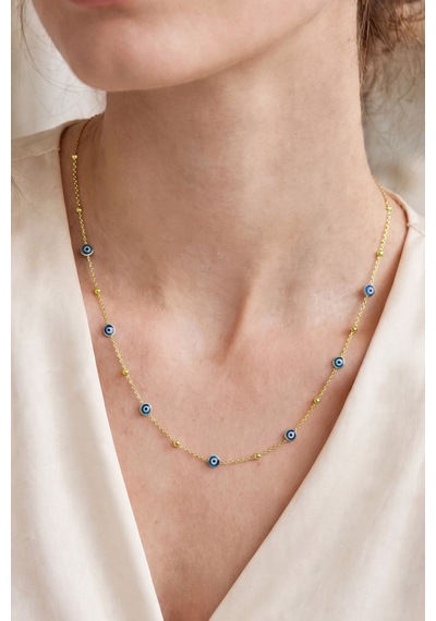 925 Ayar Gümüş Kolye Altın Kaplama Mineli Cam Göz Nazar Boncuklu İtalyan Toplu Kadın Kolye Barcode 925 Ayar Gümüş Kolye Altın Kaplama Mineli Cam Göz Nazar Boncuklu İtalyan Toplu Kadın Kolye Barcode