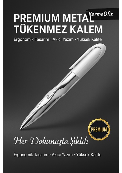Premium Beyaz Metal Tükenmez Kalem Ergonomik Tasarım, Akıcı Yazım, Şık Ve Dayanıklı Diğer