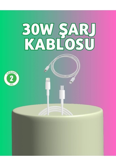 Ers  Kalite 30w Type-c Lightning Hızlı Şarj Kablosu 1.2m Dayanıklı