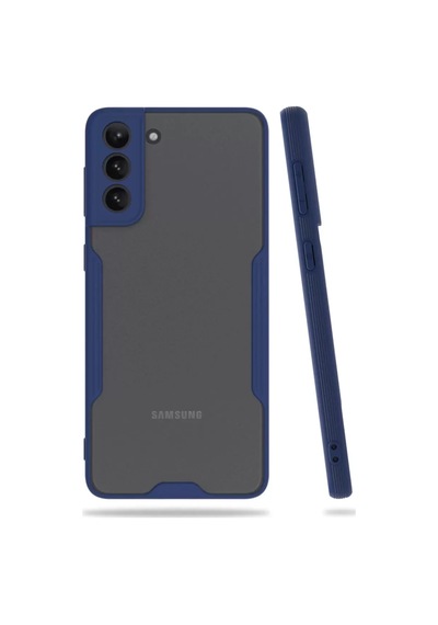 Samsung Uyumlu Galaxy S21 Plus Kılıf Platin Silikon - Lacivert Diğer