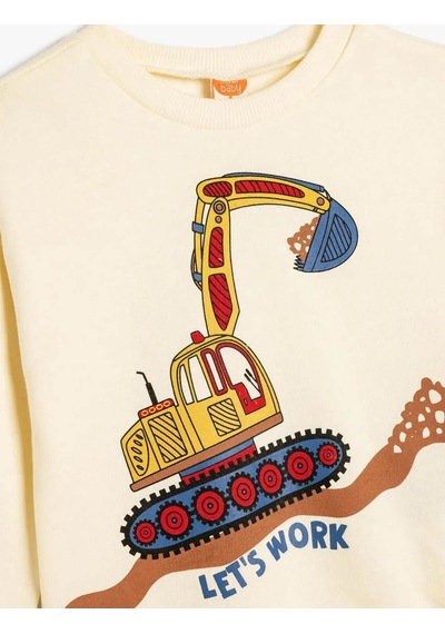 Koton Erkek Bebek Sweatshirt Ekru 5wmb10106tk 25ky59003230 Y5915 Ekru