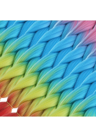 Afrika Örgülük Ombreli Sentetik 100 Gr. / Pembe / Açık Mavi / Sarı / Kırmızı - Zmff-462967 Çok Renkli