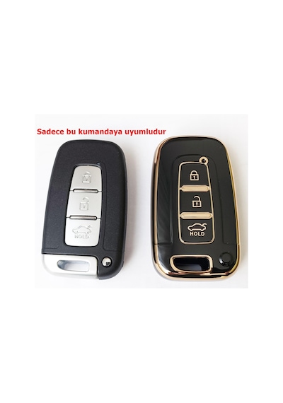 Kia Sportage Uyumlu Rio Soul Optima Smart Kumanda Kılıfı Oto Anahtarlık 3 Tuşlu Siyah