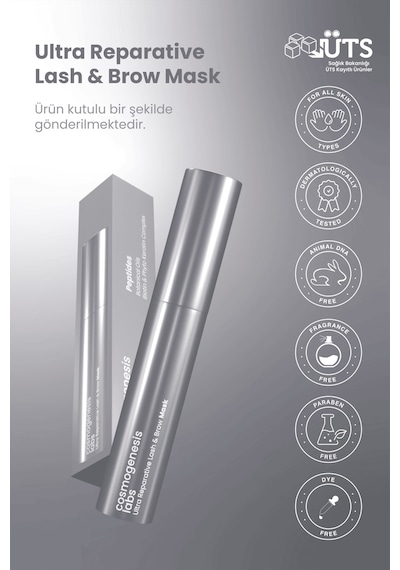 Cosmogenesis Labs Kaş Kirpik Maskesi 9.5ml - Su Bazlı Parlatıcı Nemlendirici Onarıcı Vegan (%1 Keratin – Biotin)