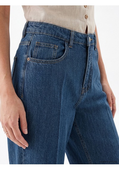 Lcw Everyday İndigo Barrel Fit Kadın Jean Pantolon