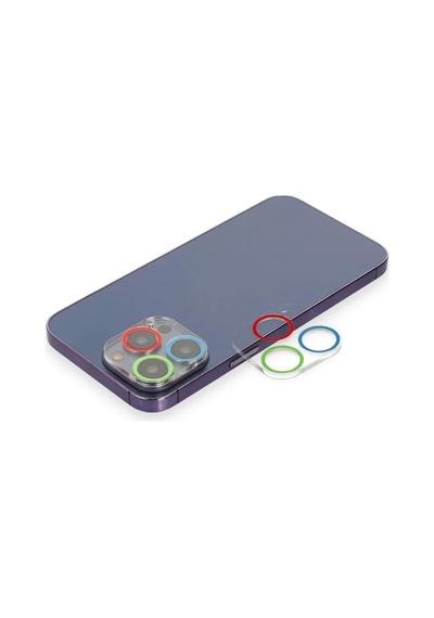 Apple İphone 13 Pro Max Renkli Kamera Lens Koruma Cam - Mavi-yeşil