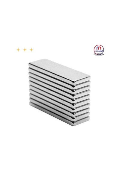10'lu Güçlü Neodyum Blok Mıknatıs, 30x10x2 Mm Boyutunda