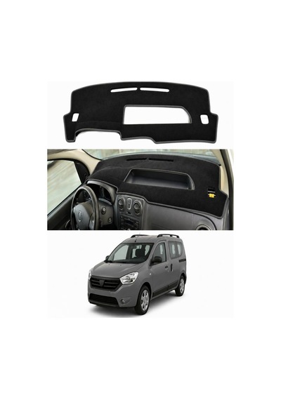 Dacia - Dokker 2012-2021 Uyumlu Torpido Koruma Kılıfı - Gri Şeritli