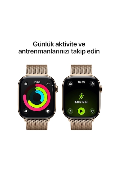 Apple Watch Series 11 MFD74TU/A GPS + Cellular 46 MM Altın Milano Loop S/M (Apple Türkiye Garantili)