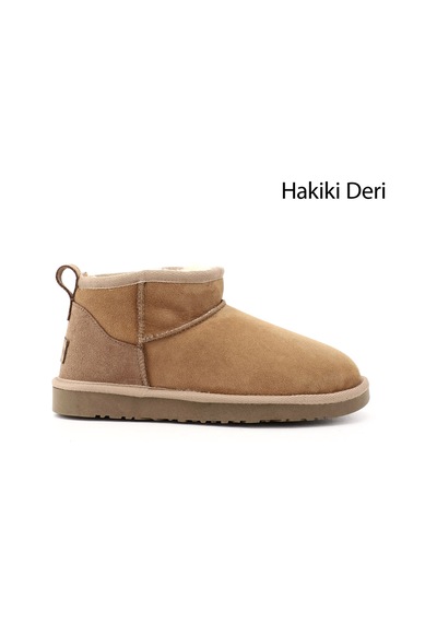 Gönderi(R) Gönderi R Taba Süet Mini Hakiki Deri Kürklü Bot Taba Süet