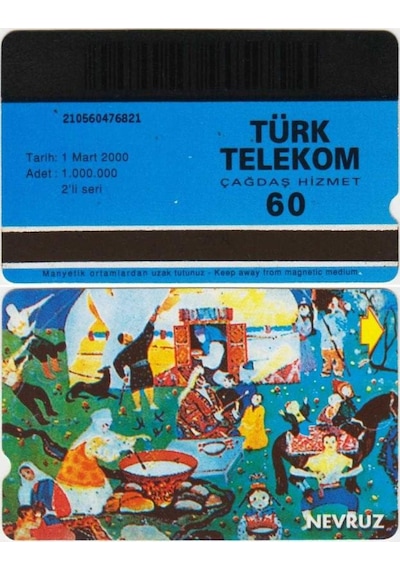 Nevruz Telefon Kartı 60 Kontör Türk Telekom. 1 Mart 2000.