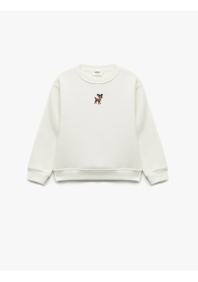 Koton Geyik Nakış Detaylı Uzun Kollu Bisiklet Yaka Şardonlu Sweatshirt Ekru 6wkg10376ak Ekru Koton Geyik Nakış Detaylı Uzun Kollu Bisiklet Yaka Şardonlu Sweatshirt Ekru 6wkg10376ak Ekru