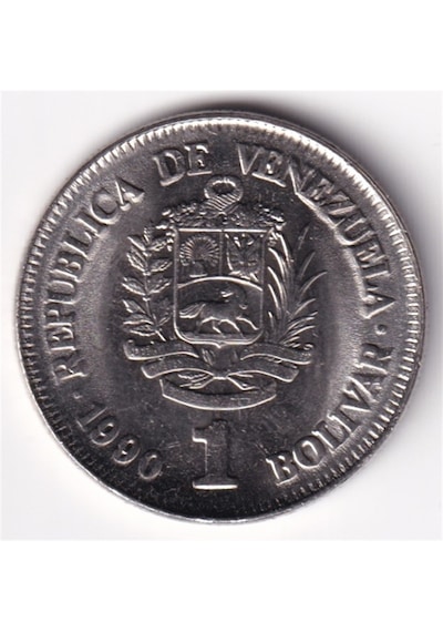 Venezuela, 1 Bolivar 1990 Çil Madeni Para