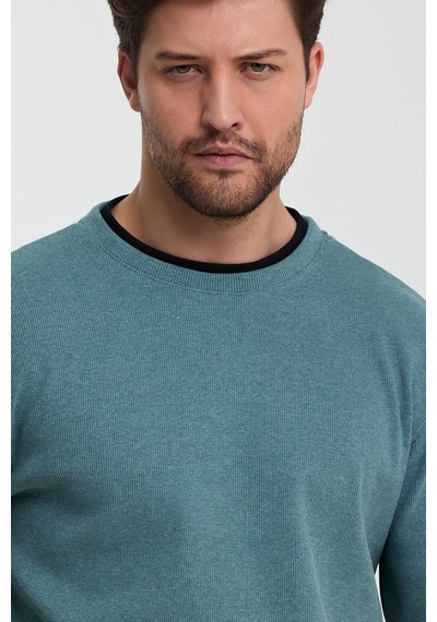 Alexandergardı Bisiklet Yaka Garnili Sweatshirt E22-72300 001