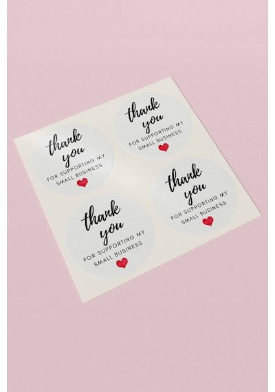 Kalpli Thank You Kargo Paketleme Sticker 3x3cm St2121 Çok Renkli