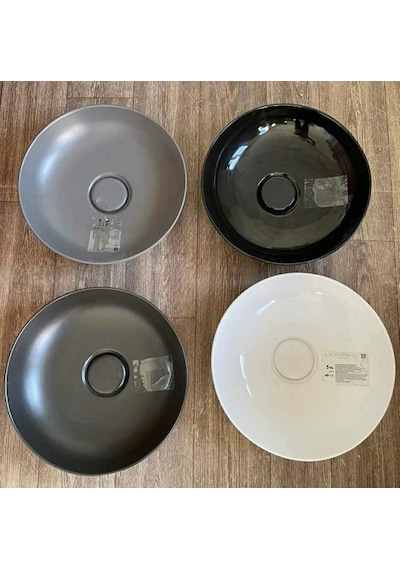 tezgah üstü çanak lavabo 42 cm mat siyah