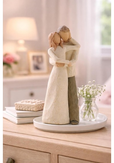 W. Tree Together Beraber Dekoratif Figür, 23 Cm, Reçine Malzeme, El Yapımı Görünümlü Heykel Diğer