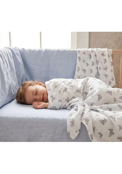 % 100 Pamuk 2'li Müslin Bebek Örtüsü Iconıque Lapin & Ördek Desen 100x100 Cm 2pack0120