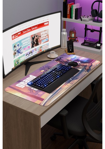 Gta 6 Kaymaz Dikişli Kauçuk Oyuncu Mousepad V2 - 90x40 Xxl Gaming Mouse Pad Fare Altlığı