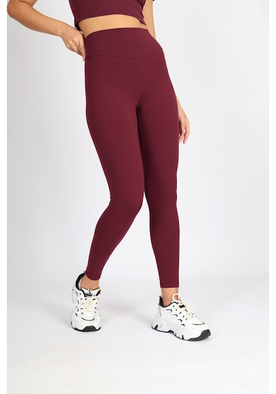Soft&Basic Kadın 2'li Slım Fit Toparlayıcı Ve Esnek Kumaş Bordo-lacivert Tayt Bordo-lacivert
