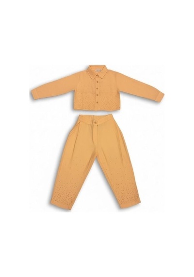 Zekids Kız Çocuk Taş Detaylı Tasarım İnce Dokulu Ceket Ve Pantolonlu Takım-17170 Turuncu Zekids Kız Çocuk Taş Detaylı Tasarım İnce Dokulu Ceket Ve Pantolonlu Takım-17170 Turuncu