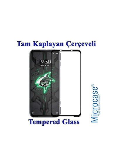 Black Shark 3 Pro Tam Kaplayan Çerçeveli Tempered Cam Siyah