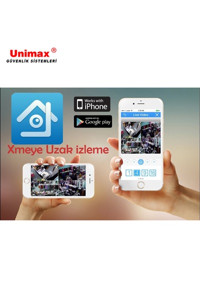 Unımax 5mp Sony Lens 6 Kameralı Güvenlik Seti 100m Kablo 30m Gece Görüş Xmeye